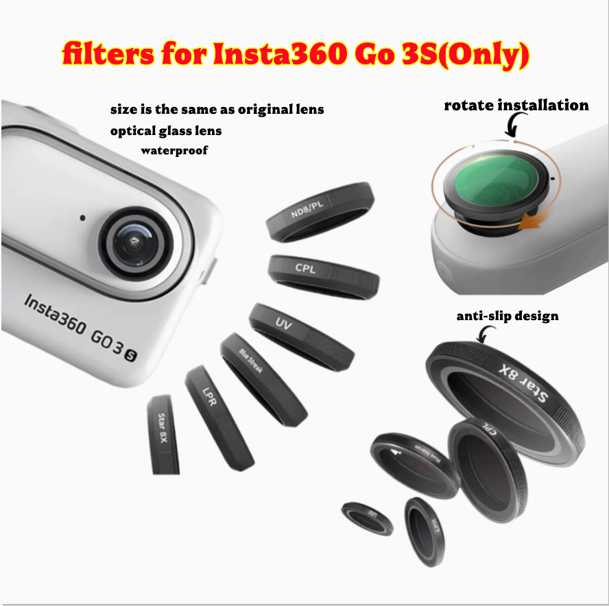 Insta360 Camera Go 3 - Оптические стеклянные фильтры для камеры Insta360