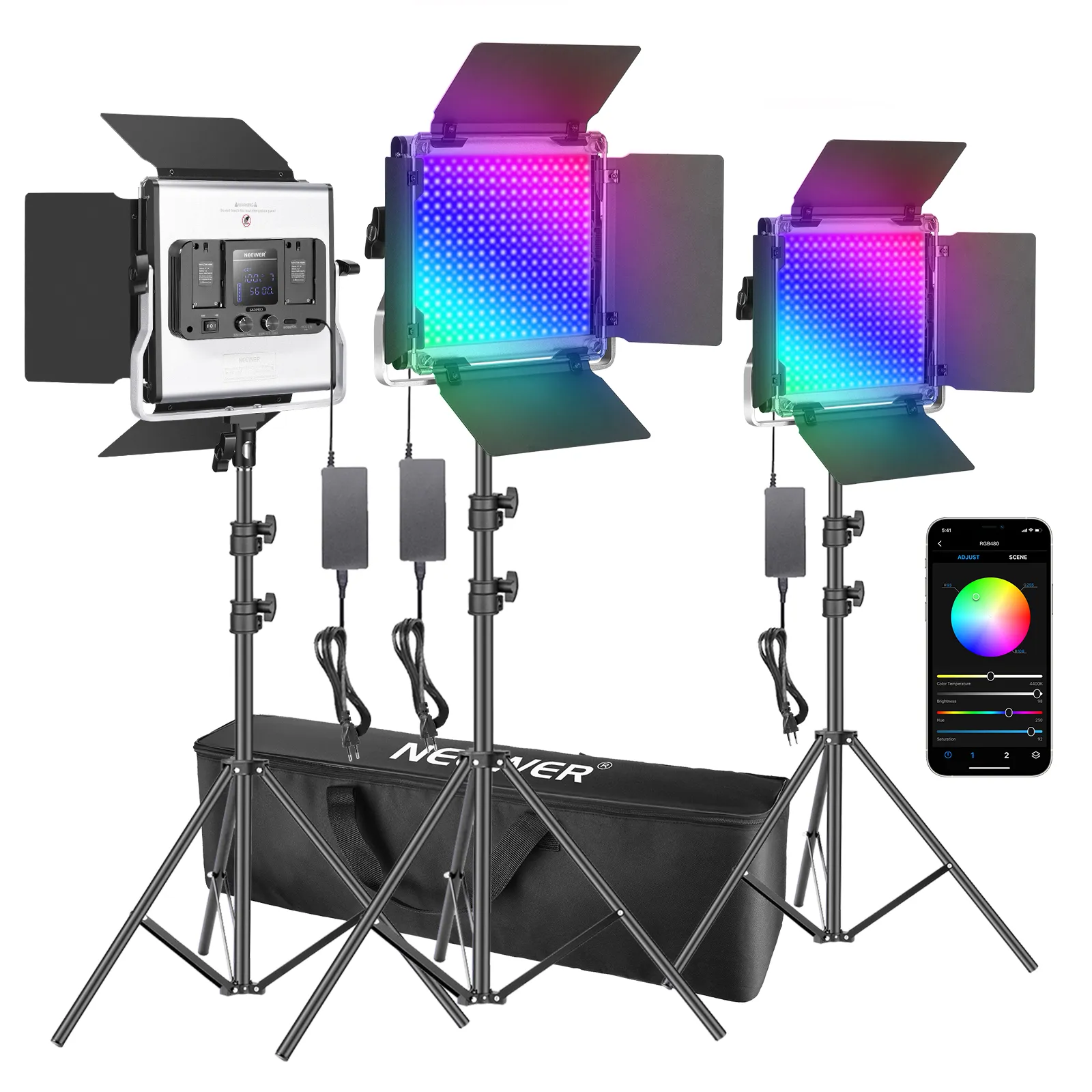 Photography Lighting Kit Neewer - Набор из 3-х светодиодных ламп Neewer