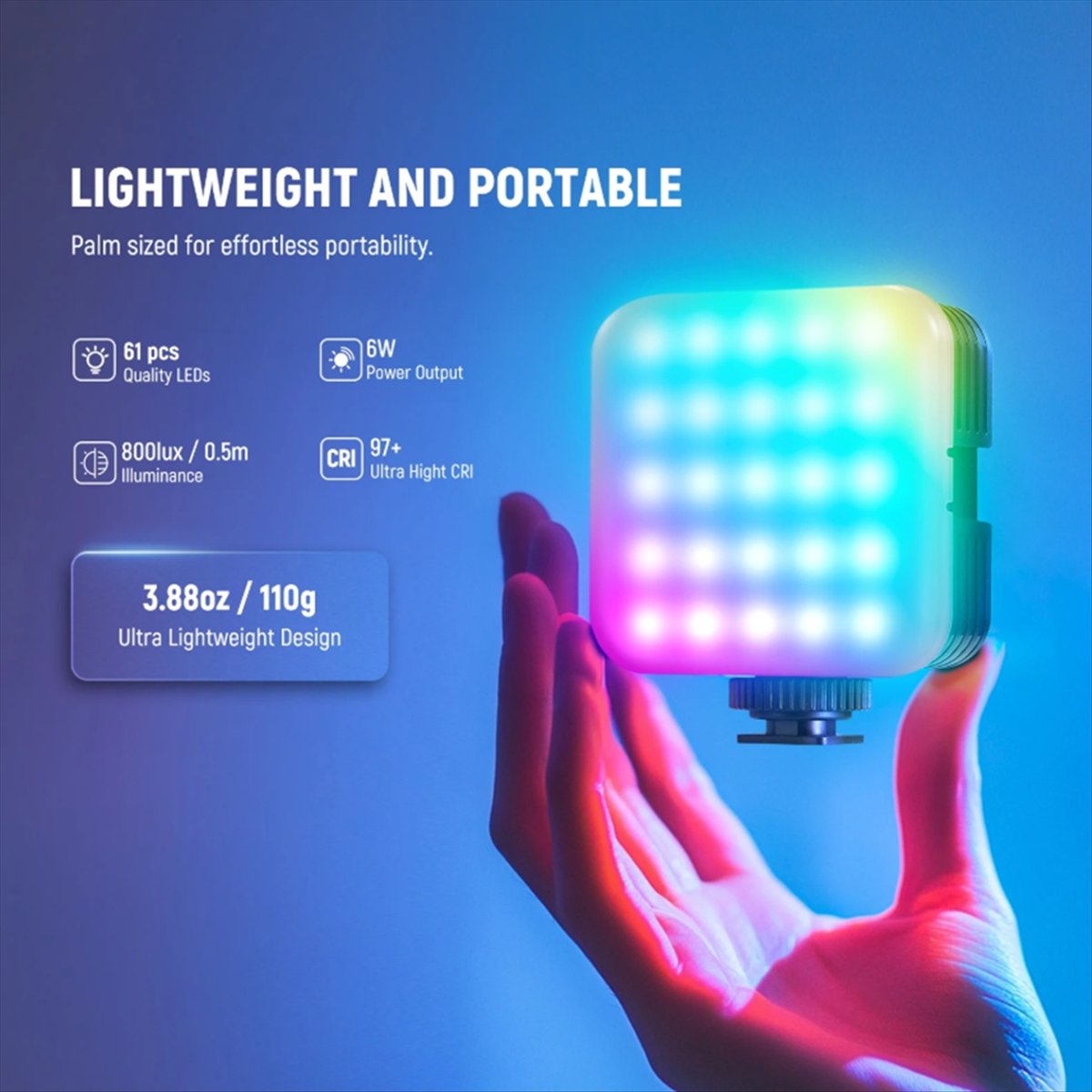 Верхний магнитный RGB-видеосве – обзор и цена Photography Lighting App