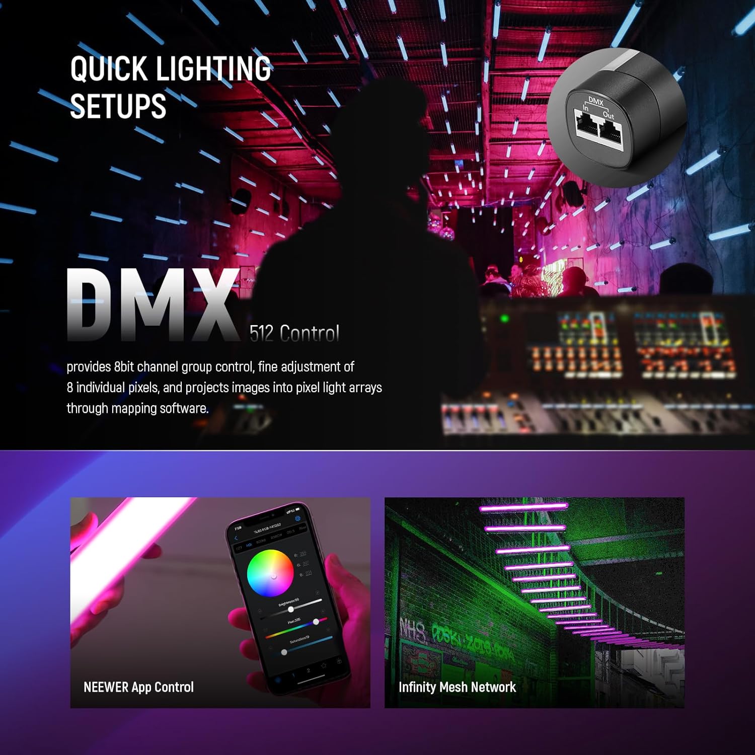 NEEWER TL60 RGB Tube Light, по – обзор и цена Photography Lighting App