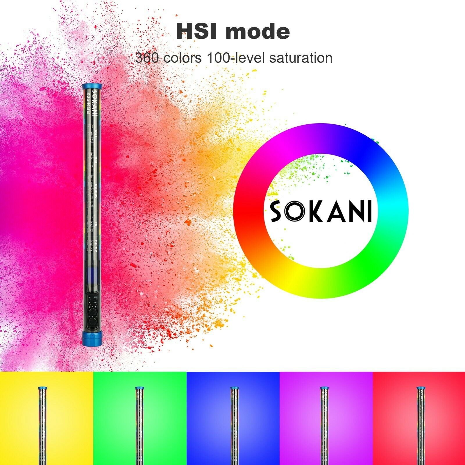 Sokani X25 RGB светодиодный св – обзор и цена Photography Lighting App