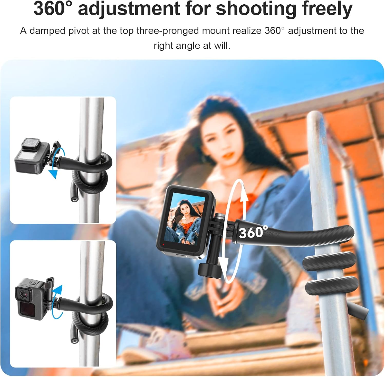 Гибкое крепление-зажим TELESIN – обзор и цена Insta360 Camera Go 3
